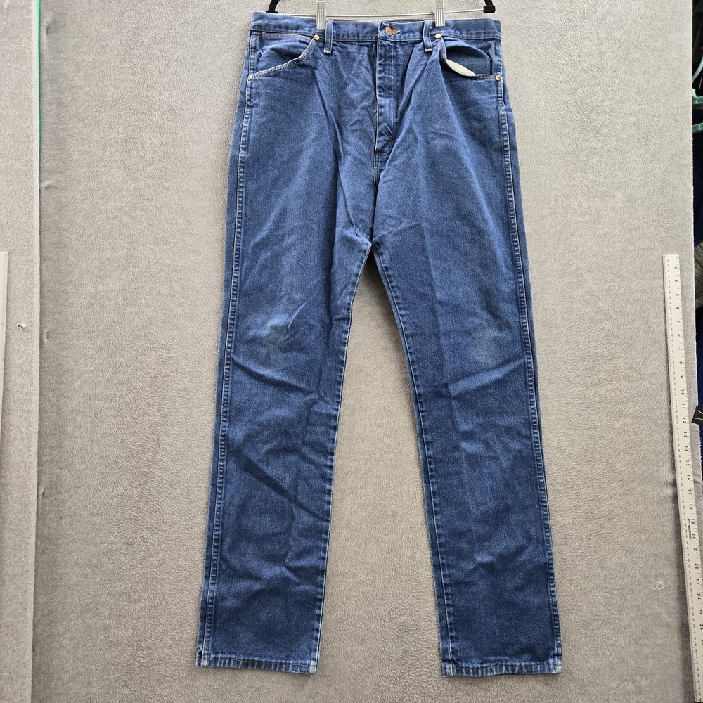 Wrangler Men Jeans‎ 38X36 Blue Denim Cowboy Cut Classic Button 34" Inseam